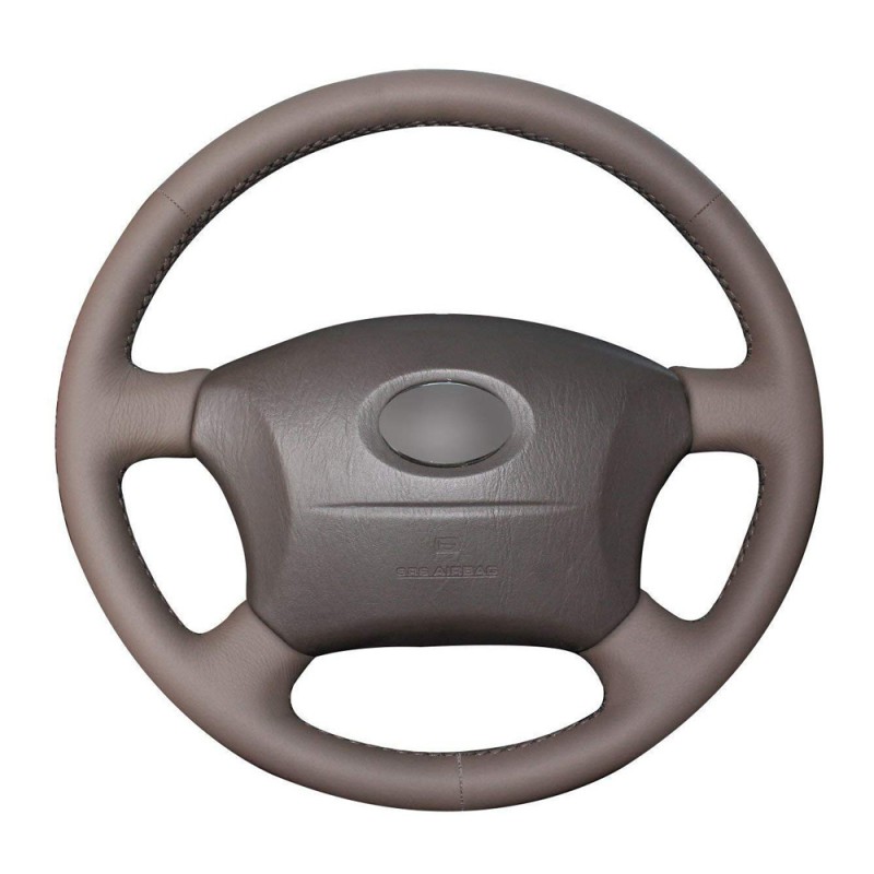 Loncky Auto Custom Fit OEM Brown Genuine Leather Car Steering Wheel